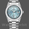 Unisexs Rolex Day-Date 36mm Unisex-118296-Platinum-Ice Blue Dial-Diamond Ice Blue Replica Image