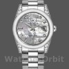 Unisexs Rolex Day-Date 36mm Unisex-118296-Platinum-MOP White Dial-Diamond MOP Replica Image