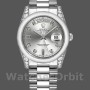 Unisex's Rolex Day-Date 36mm Unisex-118296-Platinum-Silver Dial-Diamond Silver