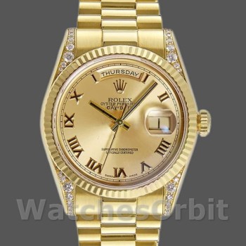 Unisex's Rolex Day-Date 36mm Unisex-118338-Champagne Dial-Roman Numerals Champagne