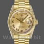 Unisex's Rolex Day-Date 36mm Unisex-118338-Champagne Roman Dial-Diamond Bezel Champagne