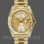 Unisex's Rolex Day-Date 36mm Unisex-118338-Yellow Gold-Champagne Diamonds Dial Champagne