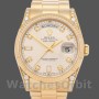 Unisex's Rolex Day-Date 36mm Unisex-118338-Yellow Gold-Silver Dial Silver