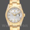 Unisexs Rolex Day-Date 36mm Unisex-118338-Yellow Gold-Silver Diamond Dial Silver Replica Image