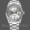 Unisexs Rolex Day-Date 36mm Unisex-118339-Silver Dial-Fluted Bezel Silver Replica Image
