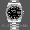 Unisexs Rolex Day-Date 36mm Unisex-118346-Black Diamonds Dial Black Replica Image