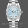 Unisexs Rolex Day-Date 36mm Unisex-118346-Blue Diamond Dial-Platinum Ice Blue Replica Image