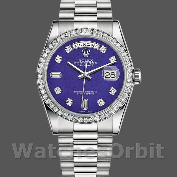 Unisexs Rolex Day-Date 36mm Unisex-118346-Lapis Lazuli Blue Dial Blue Replica Image