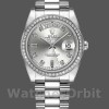 Unisexs Rolex Day-Date 36mm Unisex-118346-Silver Dial-Diamond Silver Replica Image