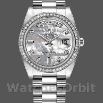 Unisex's Rolex Day-Date 36mm Unisex-118346-White MOP Dial MOP