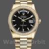 Unisexs Rolex Day-Date 36mm Unisex-118348-Black Dial Black<br /> Replica Image