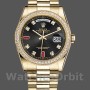 Unisex's Rolex Day-Date 36mm Unisex-118348-Black Diamond Dial Black<br />