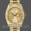 Mens Rolex Day-Date 36mm Unisex-118348-Champagne Diamond Dial-Yellow Gold Champagne Replica Image