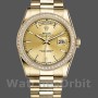 Unisex's Rolex Day-Date 36mm Unisex-118348-Champagne Index Dial-Yellow Gold Champagne