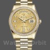 Unisexs Rolex Day-Date 36mm Unisex-118348-Champagne Jubilee Diamond Dial-Yellow Gold Champagne Replica Image
