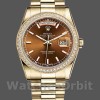 Unisexs Rolex Day-Date 36mm Unisex-118348-Chocolate Brown Dial-Yellow Gold Chocolate Brown<br /> Replica Image