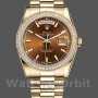Unisex's Rolex Day-Date 36mm Unisex-118348-Chocolate Brown Dial-Yellow Gold Chocolate Brown<br />