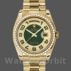 Unisexs Rolex Day-Date 36mm Unisex-118348-Green Diamond Dial-Yellow Gold Green Replica Image