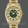 Unisex's Rolex Day-Date 36mm Unisex-118348-Green Diamond Dial-Yellow Gold Green