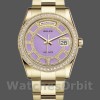 Unisexs Rolex Day-Date 36mm Unisex-118348-Lavender Jade Carousel Dial-Yellow Gold Lavender<br /> Replica Image