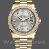 Unisexs Rolex Day-Date 36mm Unisex-118348-Silver Diamond Dial Silver Replica Image