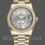 Unisex's Rolex Day-Date 36mm Unisex-118348-Silver Diamond Dial Silver