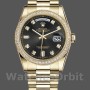 Unisex's Rolex Day-Date 36mm Unisex-118348-Yellow Gold-Black Diamond Dial Black<br />