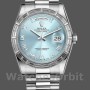 Unisex's Rolex Day-Date 36mm Unisex-118366-Ice Blue Dial-Diamond Bezel Ice Blue
