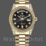 Unisex's Rolex Day-Date 36mm Unisex-118388-Black Diamond Dial Black<br />