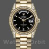 Unisexs Rolex Day-Date 36mm Unisex-118388-Black Index Dial Black Replica Image