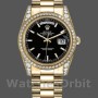 Unisex's Rolex Day-Date 36mm Unisex-118388-Black Index Dial Black
