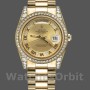 Unisex's Rolex Day-Date 36mm Unisex-118388-Champagne Diamond Dial-Yellow Gold Champagne