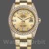 Unisexs Rolex Day-Date 36mm Unisex-118388-Diamond Bezel-Champagne Dial Champagne Replica Image