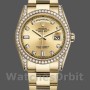 Unisex's Rolex Day-Date 36mm Unisex-118388-Diamond Bezel-Champagne Dial Champagne