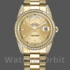 Unisexs Rolex Day-Date 36mm Unisex-118388-Diamond Bezel-Champagne Index Dial Champagne Replica Image