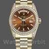 Unisexs Rolex Day-Date 36mm Unisex-118388-Diamond Bezel-Chocolate Brown Dial Chocolate Brown&nbsp;<br /> Replica Image