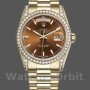Unisex's Rolex Day-Date 36mm Unisex-118388-Diamond Bezel-Chocolate Brown Dial Chocolate Brown&nbsp;<br />