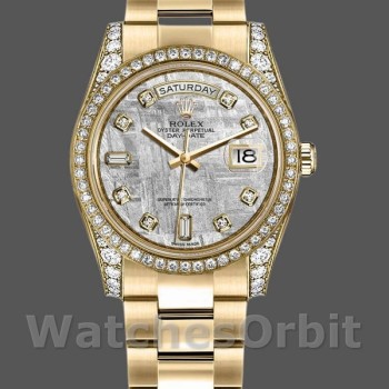 Unisex's Rolex Day-Date 36mm Unisex-118388-Diamond Bezel-Meteorite Dial Meteorite<br />