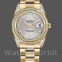 Unisex's Rolex Day-Date 36mm Unisex-118388-Diamond Bezel-Silver Index Dial Silver