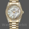 Unisexs Rolex Day-Date 36mm Unisex-118388-White Mother-Of-Pearl-Diamond Dial MOP Replica Image