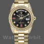 Unisex's Rolex Day-Date 36mm Unisex-118388-Yellow Gold-Black Diamond Rubies Dial Black