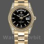 Unisex's Rolex Day-Date 36mm Unisex-118388-Yellow Gold-Black Index Dial Black
