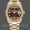 Unisexs Rolex Day-Date 36mm Unisex-118388-Yellow Gold-Bulls Eye Brown Dial Brown<br /> Replica Image