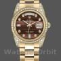 Unisex's Rolex Day-Date 36mm Unisex-118388-Yellow Gold-Bull's Eye Brown Dial Brown<br />