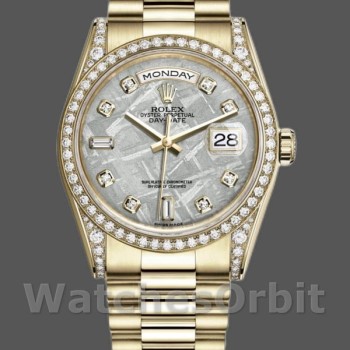 Unisex's Rolex Day-Date 36mm Unisex-118388-Yellow Gold-Diamond Meteorite Dial Meteorite<br />