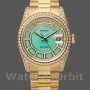 Unisex's Rolex Day-Date 36mm Unisex-118388-Yellow Gold-Green Diamond Dial Green&nbsp;<br />