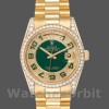 Unisexs Rolex Day-Date 36mm Unisex-118388-Yellow Gold-Green Enamel Diamond Dial Green&nbsp;<br /> Replica Image