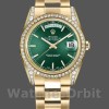 Unisexs Rolex Day-Date 36mm Unisex-118388-Yellow Gold-Green Index Dial Green Replica Image