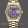 Unisexs Rolex Day-Date 36mm Unisex-118388-Yellow Gold-Lavender Purple Dial Purple<br /> Replica Image