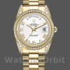 Unisexs Rolex Day-Date 36mm Unisex-118388-Yellow Gold-White Roman Numeral Dial White<br /> Replica Image